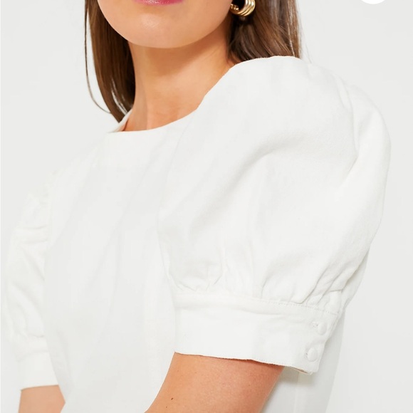 HYACINTH HOUSE White Stretch Denim Juniper Mini Dress - Picture 6 of 13